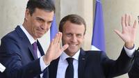 Emmanuel Macron accueille le Premier ministre espagnol Pedro Sanchez à l'Elysée le 23 juin [ludovic MARIN / AFP]
