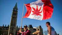 Rassemblement à l'occasion de la Journée internationale du cannabis devant le Parlement canadien à Ottawa, le 20 avril 2016 [Chris Roussakis  / AFP/Archives]