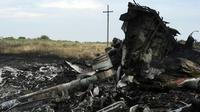 Des débris de la carlingue du vol MH17 de la Malaysian Airlines abattu au-dessus de l'Ukraine, le 18 juillet 2014 près de Shaktarsk [DOMINIQUE FAGET / AFP/Archives]