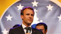 Emmanuel Macron lors du Prix Charlemagne de la jeunesse européenne, à Aix-la-Chapelle le 9 mai 2018, à la veille de recevoir le Prix Charlemagne [Ludovic MARIN / AFP]