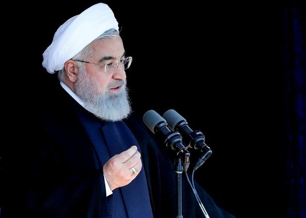 Le président iranien Hassan Rohani prononce un discours le 6 mai 2018 à Sabzevar, dans le nord-est du pays [- / Iranian Presidency/AFP]