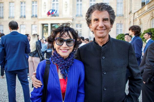 L'ancien ministre de la Culture Jack Lang et sa femme Monique Lang à l'Elysée pour la fête de la musique, le 21 juin 2018 [Christophe Petit Tesson / POOL EPA/AFP]