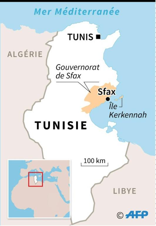 Localisation de la ville de Sfax et de l'île de Kerkennah en Tunisie [Sophie RAMIS / AFP]