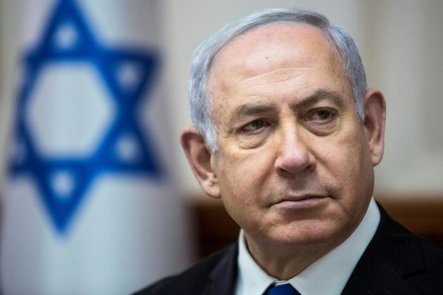 Le Premier ministre israélien Benjamin Netanyahu lors de la réunion hebdomadaire de son gouvernement, le 29 avril 2018 [Sebastian Scheiner / POOL/AFP]