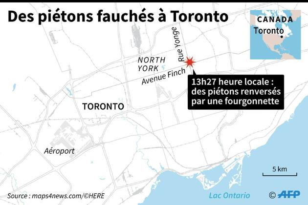 Des piétons fauchés à Toronto [Sabrina BLANCHARD / AFP]