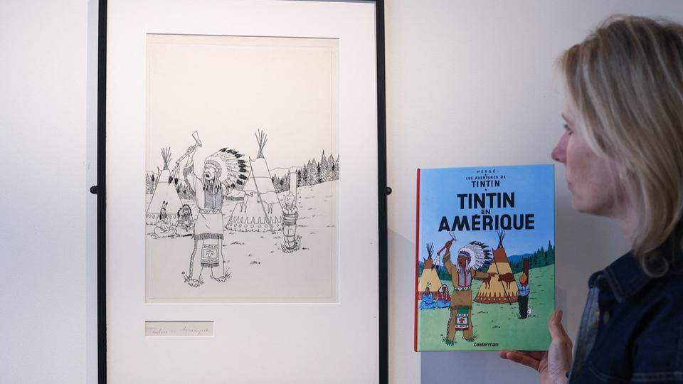 Enchères : le dessin à l'origine de la couverture de «Tintin en Amérique» pourrait battre un nouveau record