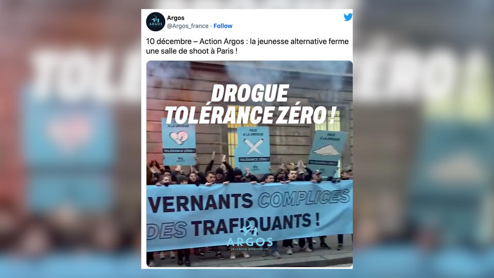 Paris : un groupuscule d'ultradroite manifeste devant une «salle de shoot»