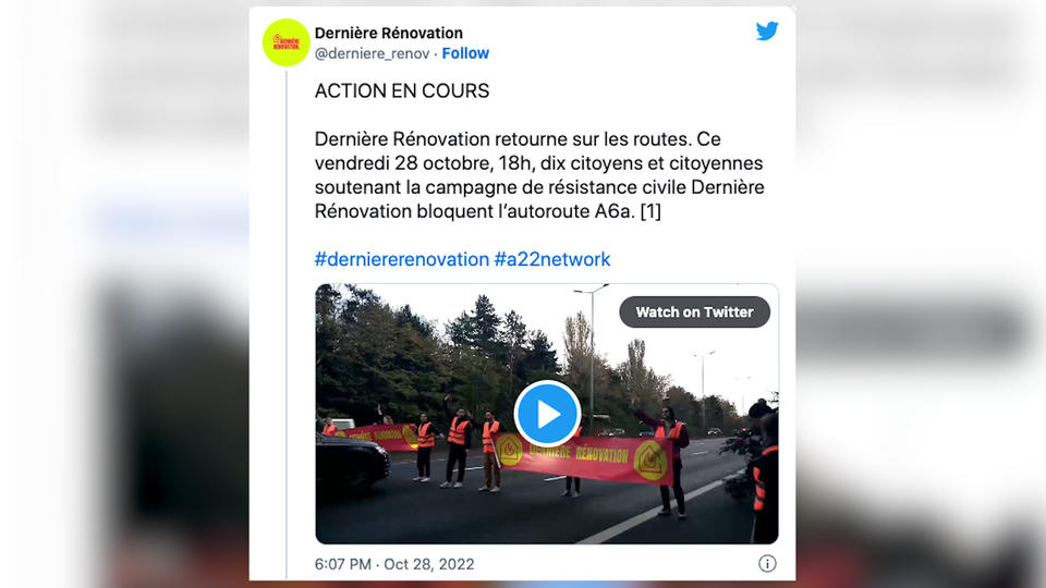 Val-de-Marne : des automobilistes excédés s'en prennent à des écologistes qui bloquaient l'autoroute A6a (vidéo)