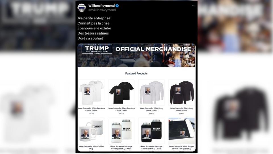 «Mugshot» de Donald Trump : des produits dérivés mettant en vedette l'arrestation de l'ex-président américain déjà en vente