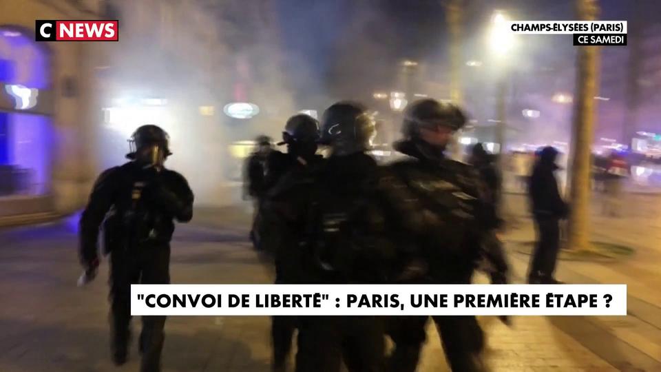 «Convoi de la liberté» : 81 personnes placées en garde-à-vue à Paris, des débordements sur les Champs Elysées
