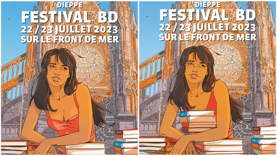 Polémique au Festival BD de Dieppe : une version moins «lascive» de l'affiche commandée par la mairie