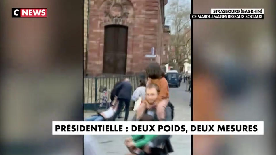Meeting d'Emmanuel Macron à Strasbourg : une vidéo montre un homme traîné au sol