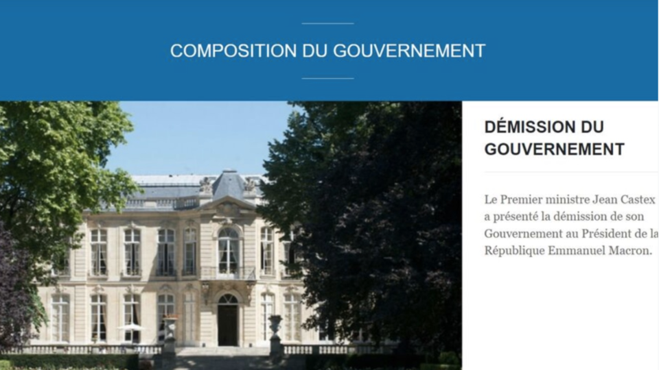 Le site internet de Matignon annonce la démission du gouvernement... par erreur