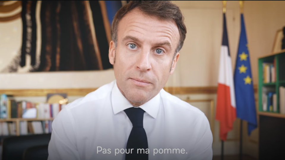 «Pas pour ma pomme» : sur YouTube, Emmanuel Macron répond aux accusations d'inaction climatique