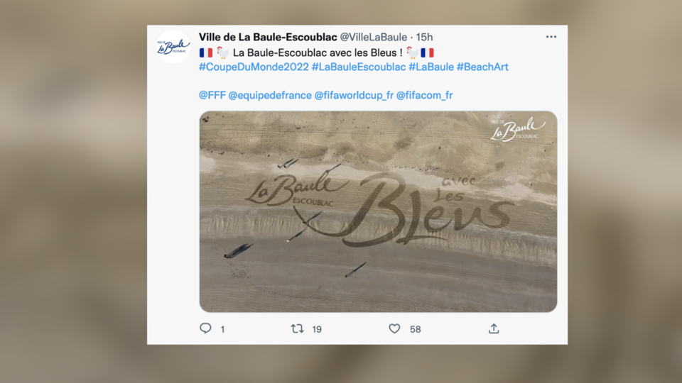 Coupe du monde 2022 : un message géant sur la plage de La Baule pour soutenir les Bleus