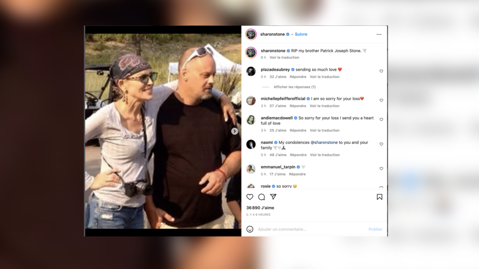 Sharon Stone : le déchirant hommage de la comédienne à son frère décédé brutalement