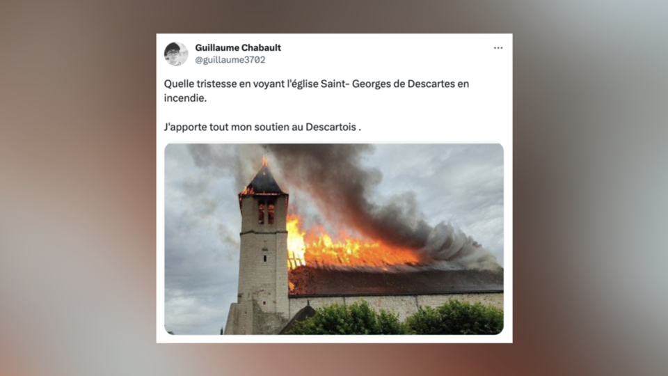 Indre et Loire : une église incendiée, possiblement à cause de la foudre