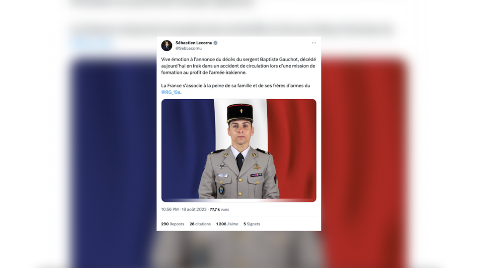 Irak : un soldat français tué dans un accident de la circulation