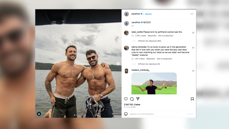 Zac Efron : le comédien et son frère dévoilent leurs abdos sur Instagram