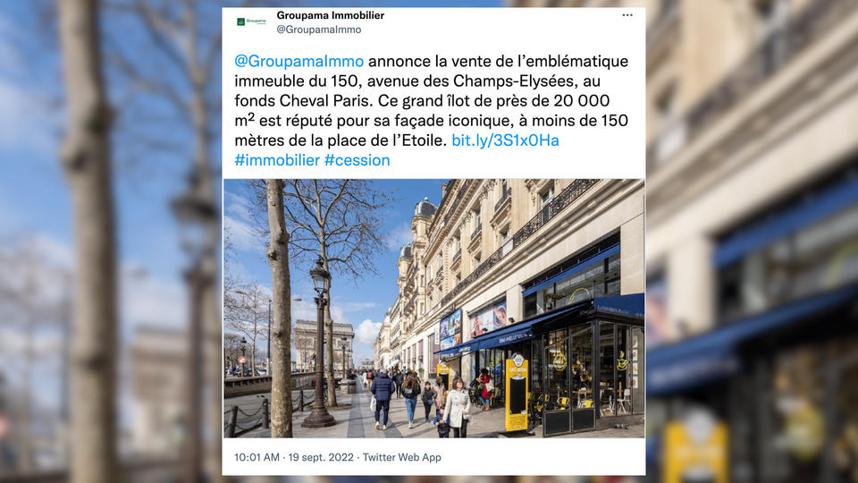 Paris : un immeuble vendu sur les Champs-Elysées pour un montant «record»
