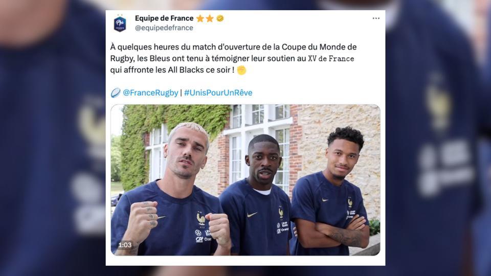 Coupe du monde de rugby 2023 : le message des footballeurs français au XV de France (vidéo)