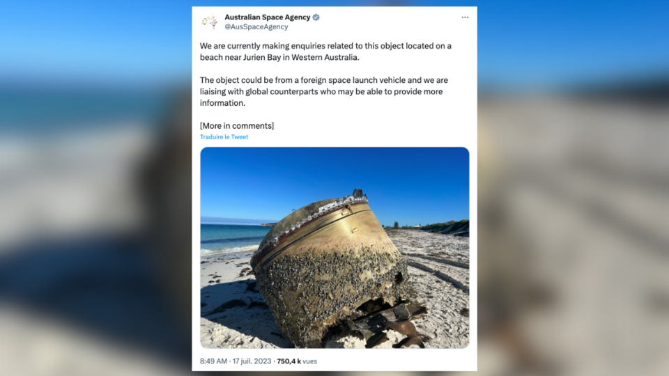 Australie : ce que l'on sait sur cet objet mystérieux de 2,5 mètres retrouvé sur une plage