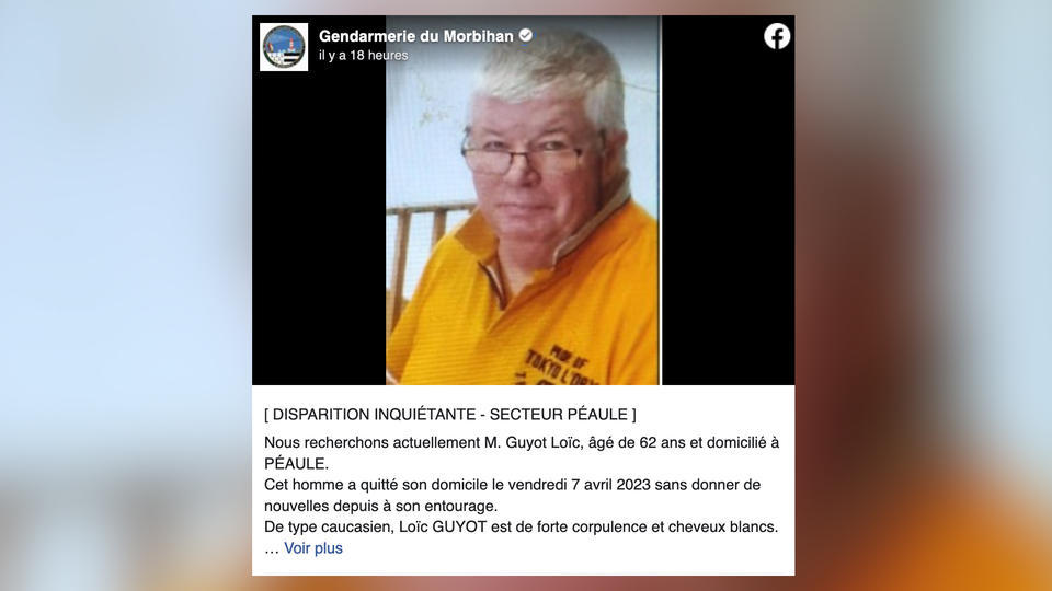 Morbihan : un appel à témoins lancé après la disparition d'un sexagénaire