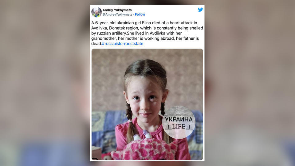 Guerre en Ukraine : une jeune fille âgée de 6 ans meurt de stress à Avdiivka