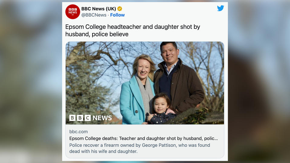 Royaume-Uni : la directrice d'une école réputée et sa fille abattues, le mari suspecté des meurtres