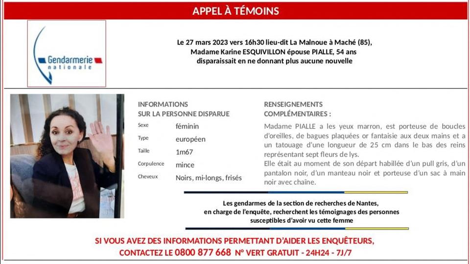 Nantes : le mari de Karine Esquivillon, disparue depuis le 27 mars, placé en garde à vue