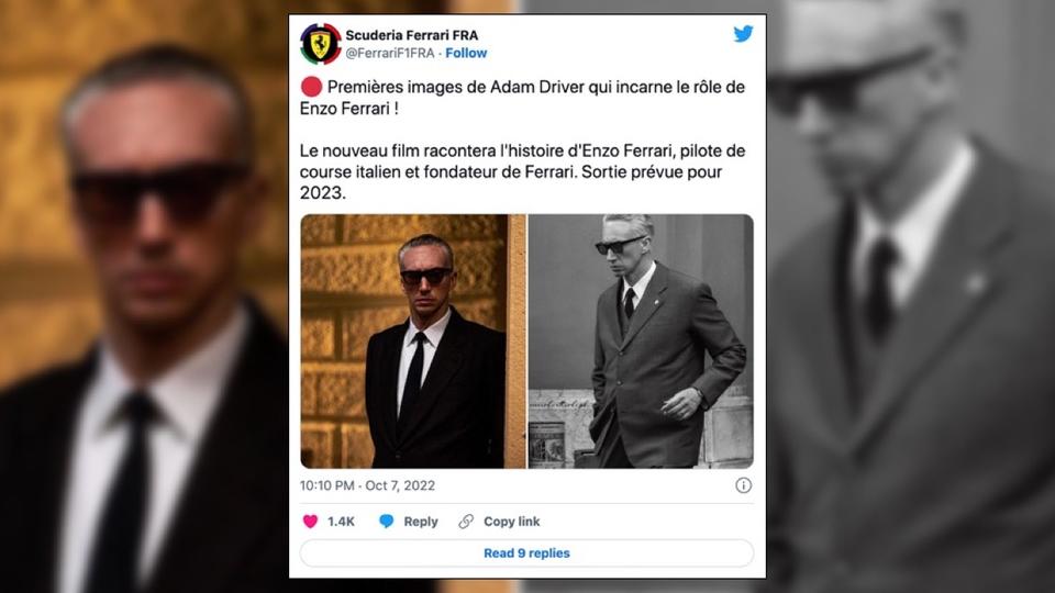 Cinéma : Adam Driver méconnaissable en Enzo Ferrari