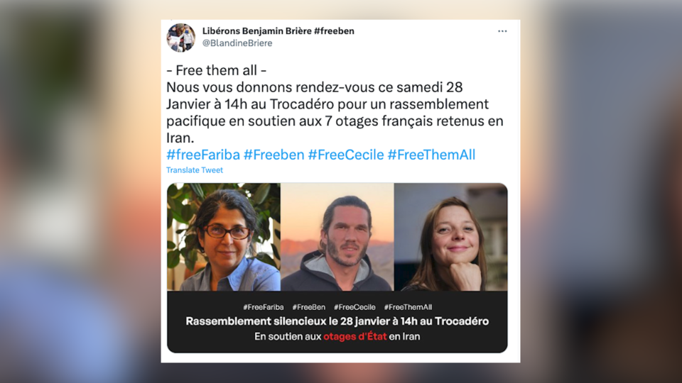 Paris : un rassemblement ce samedi pour les sept Français détenus en Iran