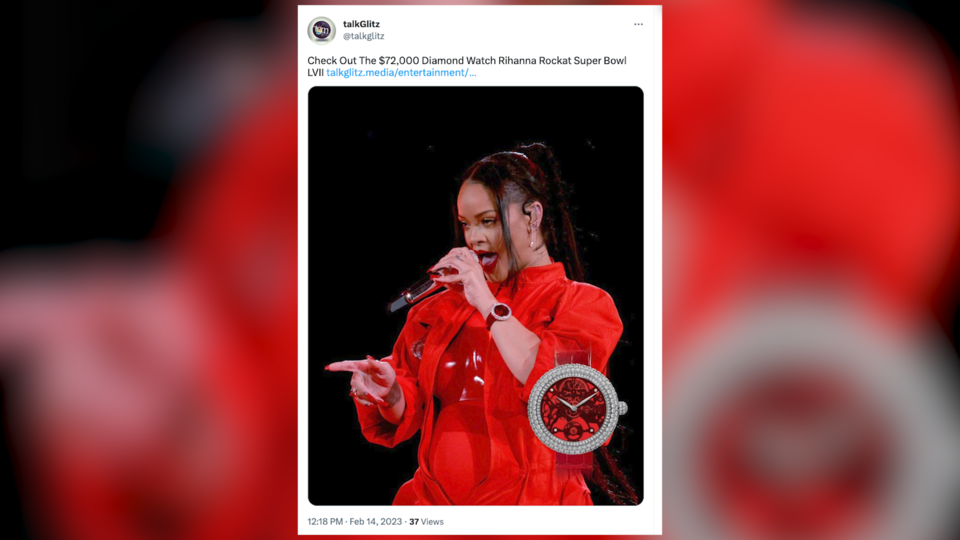Rihanna : voici le prix de sa montre à 323 diamants portée lors de son concert du Super Bowl