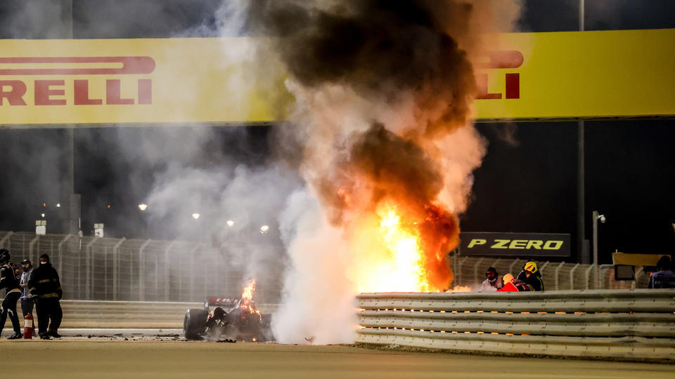 Formule 1 : l'épave de la voiture calcinée de Romain Grosjean bientôt exposée à Madrid (vidéo)