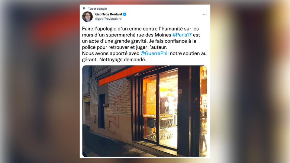 Paris : l'indignation après des croix gammées découvertes sur un supermarché