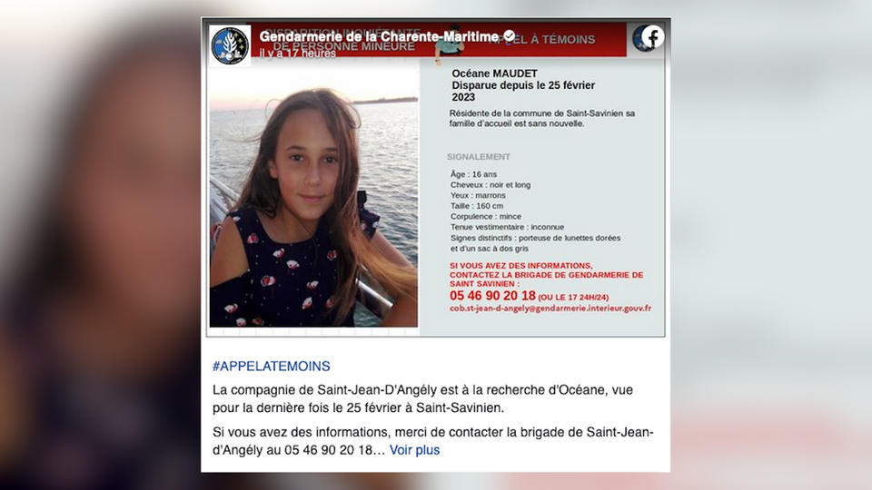 Disparition inquiétante en Charente-Maritime : un avis de recherche pour retrouver Océane, 16 ans