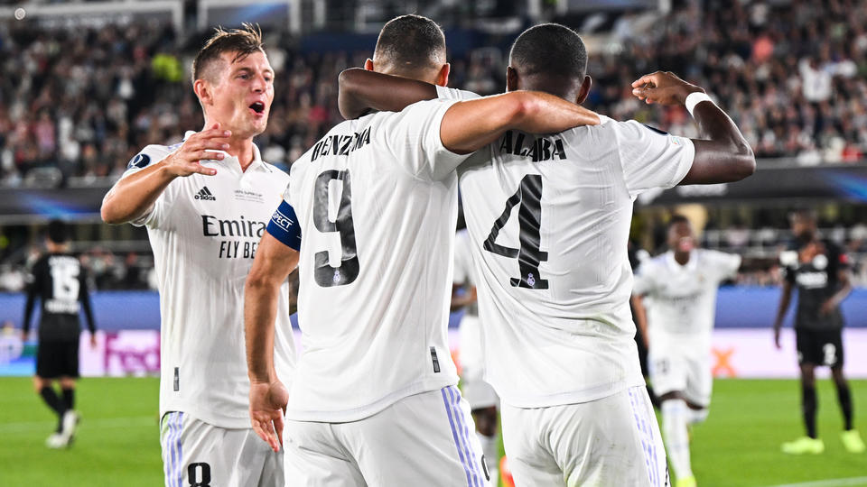 Football : Le Real Madrid remporte sa cinquième Supercoupe d'Europe en battant l'Eintracht Francfort (2-0)