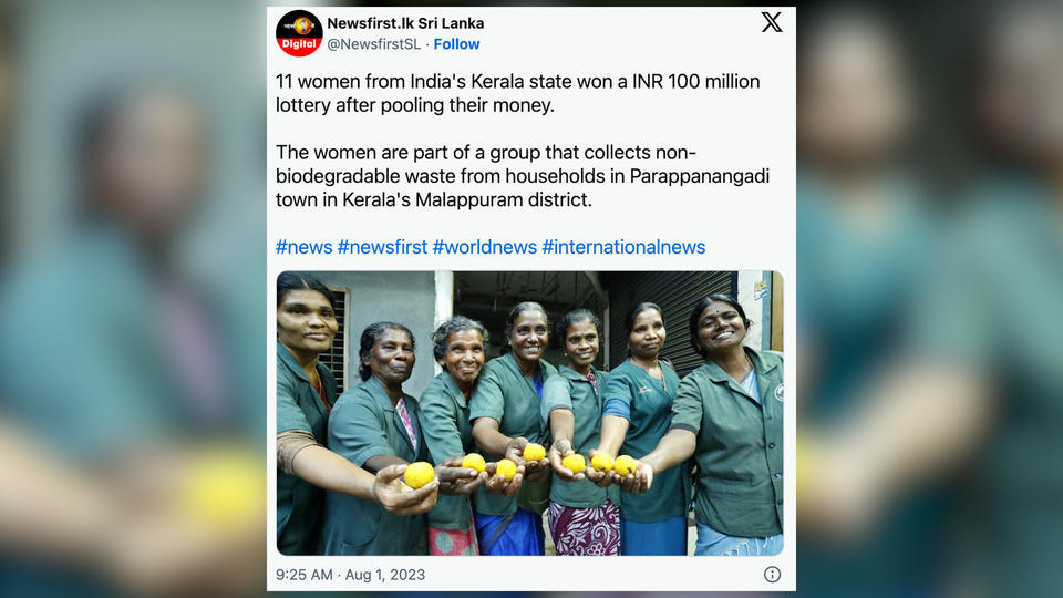 Inde : 11 éboueuses se cotisent pour acheter un billet de loterie et remportent le jackpot