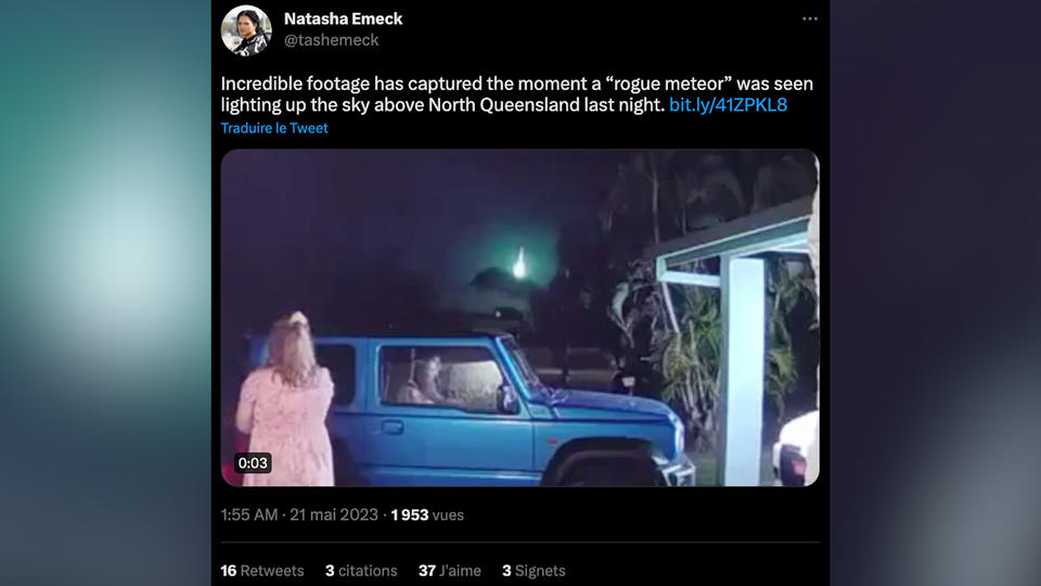 Un impressionnant météore illumine le ciel d'Australie (vidéo)