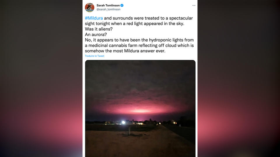 Australie : la mystérieuse lueur rose dans le ciel de Mildura provenait d'une installation de cannabis