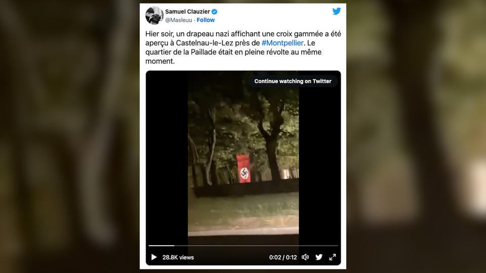 Hérault : pourquoi un drapeau nazi a-t-il été aperçu dans un parc près de Montpellier un soir d'émeutes ?