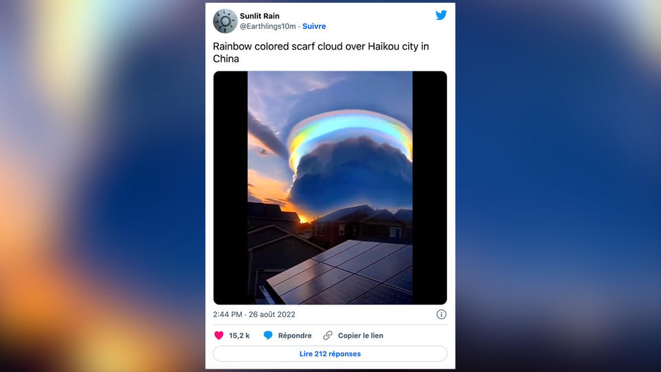 Météo : un rare nuage iridescent observé dans le ciel chinois (vidéo)