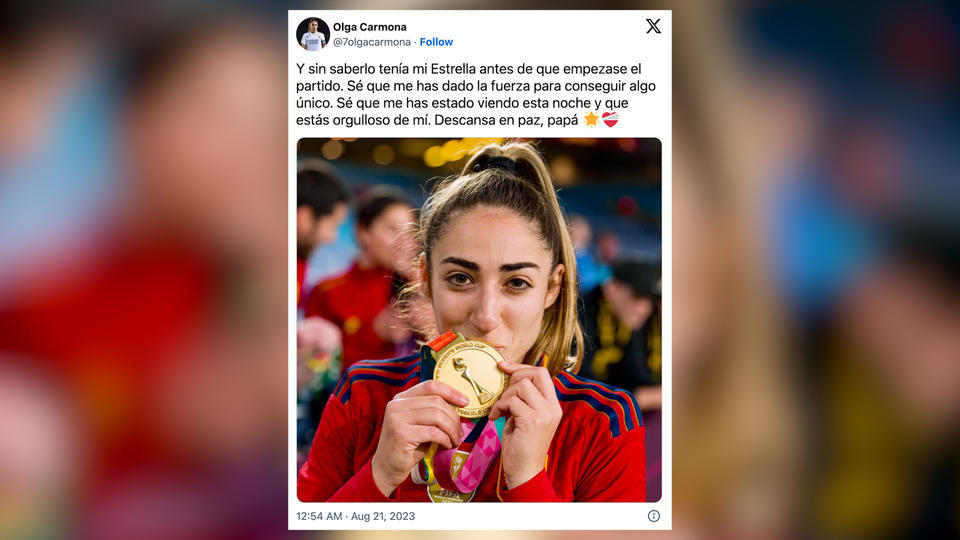 Coupe du monde féminine 2023 : la buteuse espagnole de la finale a appris la mort de son père après la rencontre