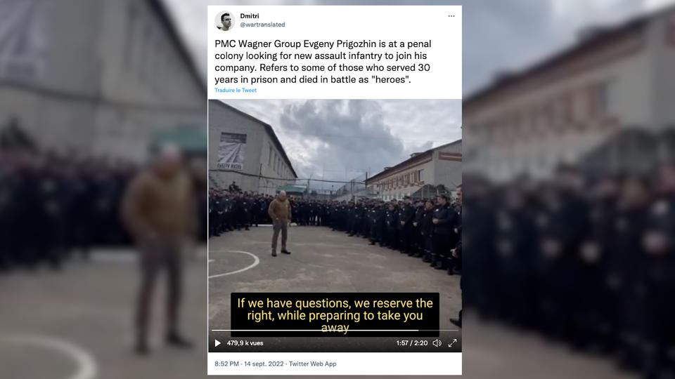 Guerre en Ukraine : le groupe Wagner recrute des prisonniers pour grossir ses rangs (vidéo)