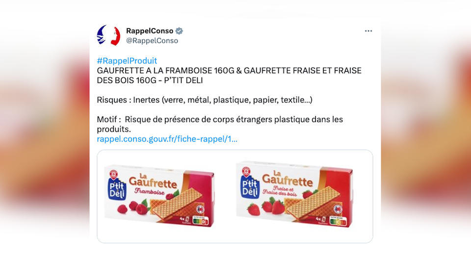 Rappel de produits : Des biscuits pouvant contenir du plastique rappelés dans toute la France