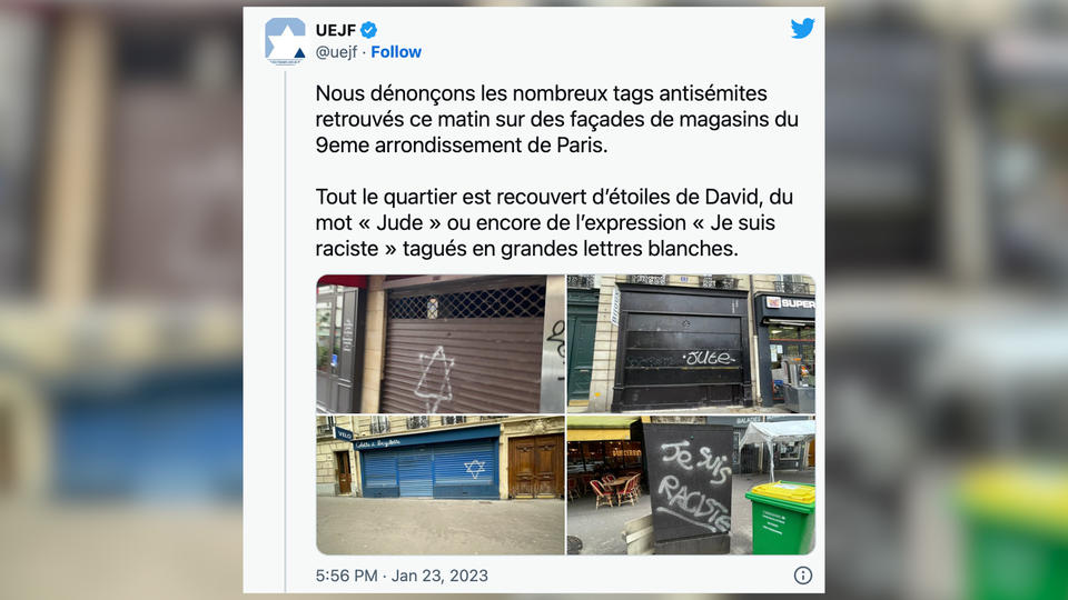 Paris : de nombreux commerces recouverts de tags antisémites dans le 9e arrondissement