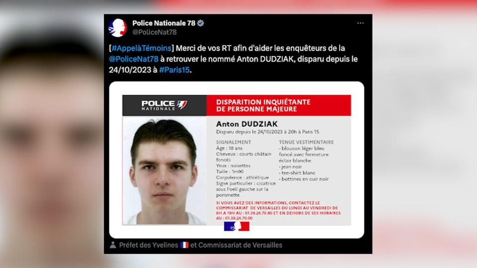Paris : un appel à témoins lancé après la disparition d'un jeune homme dans le 15e arrondissement