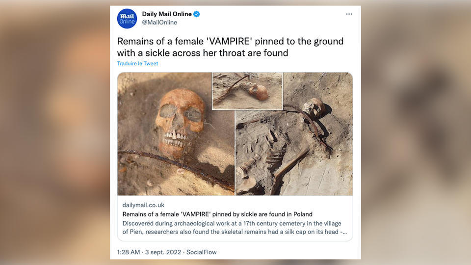 Pologne : le squelette d'une femme «vampire» avec une faucille sur le cou découvert