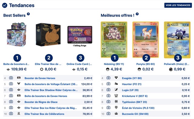 Meilleur site achat de cartes Pokémon en France