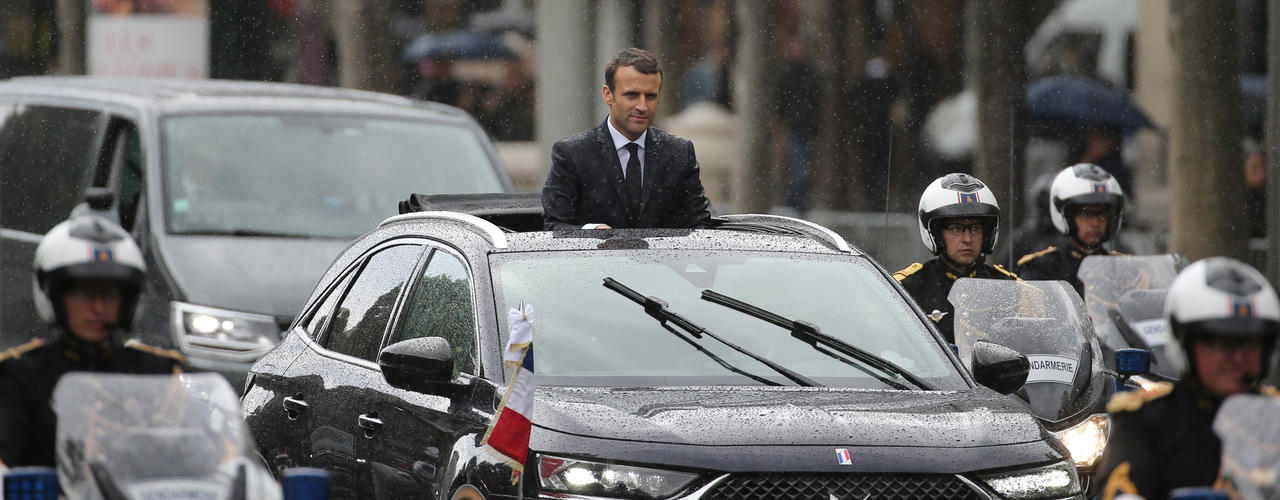 Emmanuel Macron et sa DS 7 Crossback
